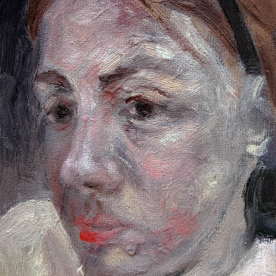 portrait painting in oils by jamie frost