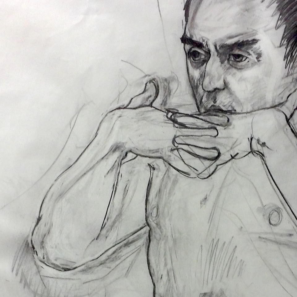 large figurative drawing by jamie frost